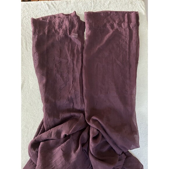 Croscill Textured Sheer Curtain Panels Rod Pocket Cassis Amethyst Purple 2 Panel - Picture 1 of 3